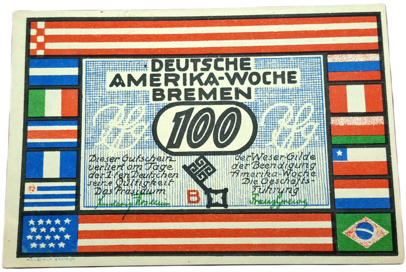 German notgeld 1923-City of Bremen (Federal state of Bremen)-100 Pfennig-UNC