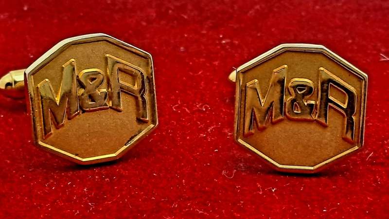 A Pair of Vintage M&R -24ct Plated Cufflinks  -No Box