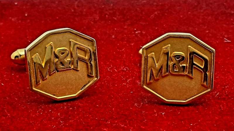 A Pair of Vintage M&R -24ct Plated Cufflinks  -No Box