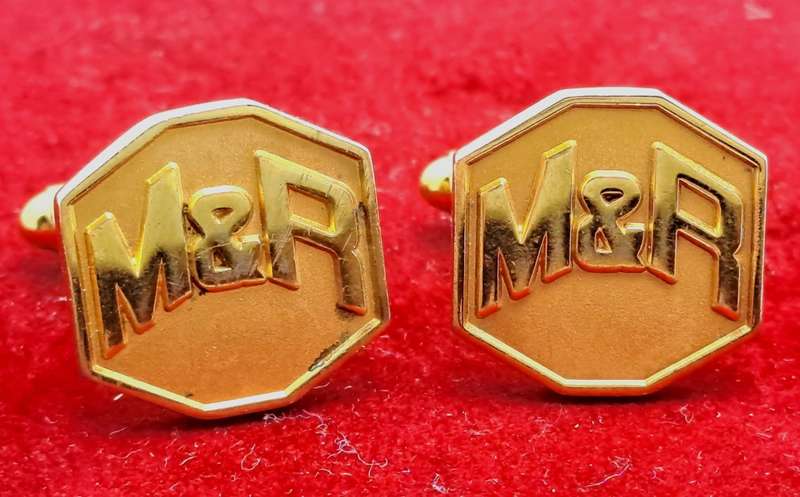 A Pair of Vintage M&R -24ct Plated Cufflinks  -No Box
