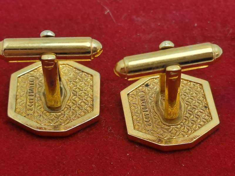 A Pair of Vintage M&R -24ct Plated Cufflinks  -No Box