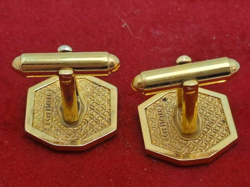 A Pair of Vintage M&R -24ct Plated Cufflinks  -No Box