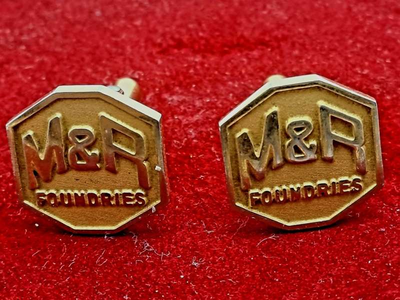 A Pair of Vintage M&R Foundries -24ct Plated Cufflinks  -No Box
