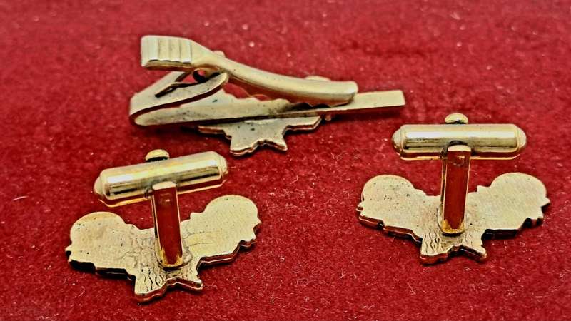 Vintage Old Car Cufflink -Tie Clip set -Boxed
