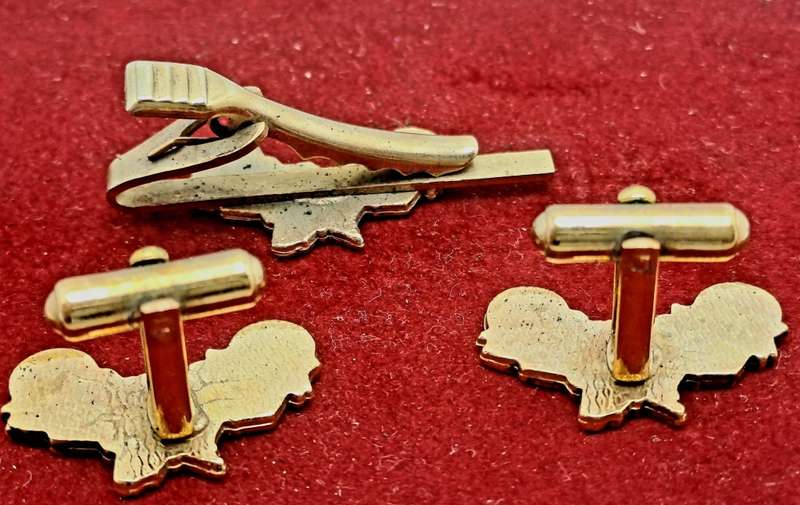 Vintage Old Car Cufflink -Tie Clip set -Boxed
