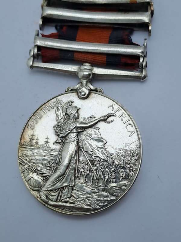 Anglo Boer War Queens Medal -Cape Colony,1901 and 1902 Clasps No.1091  TPR:B.Getz. D.E.O.V.R