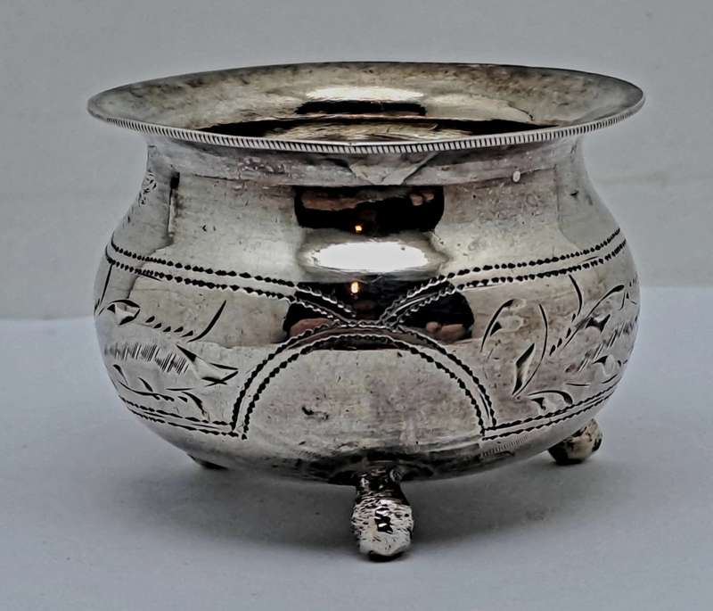Hallmarked Antique 1904-1908 Kiev Imperial 84 Russian SILVER Salt Cellar