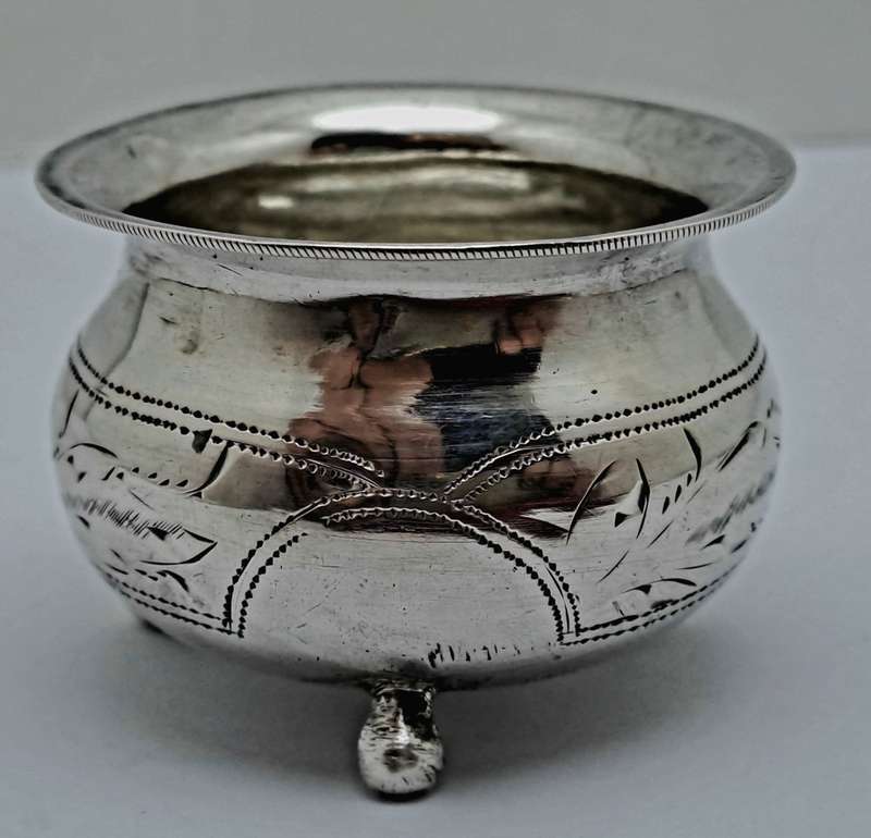 Hallmarked Antique 1904-1908 Kiev Imperial 84 Russian SILVER Salt Cellar
