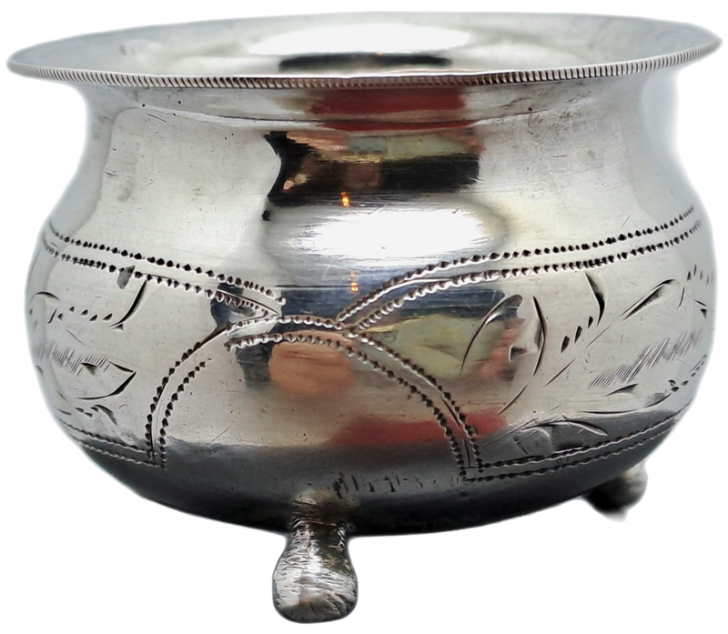 Hallmarked Antique 1904-1908 Kiev Imperial 84 Russian SILVER Salt Cellar