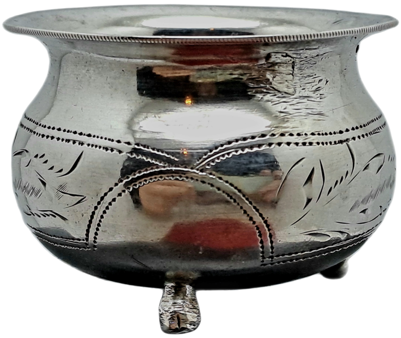 Hallmarked Antique 1904-1908 Kiev Imperial 84 Russian SILVER Salt Cellar