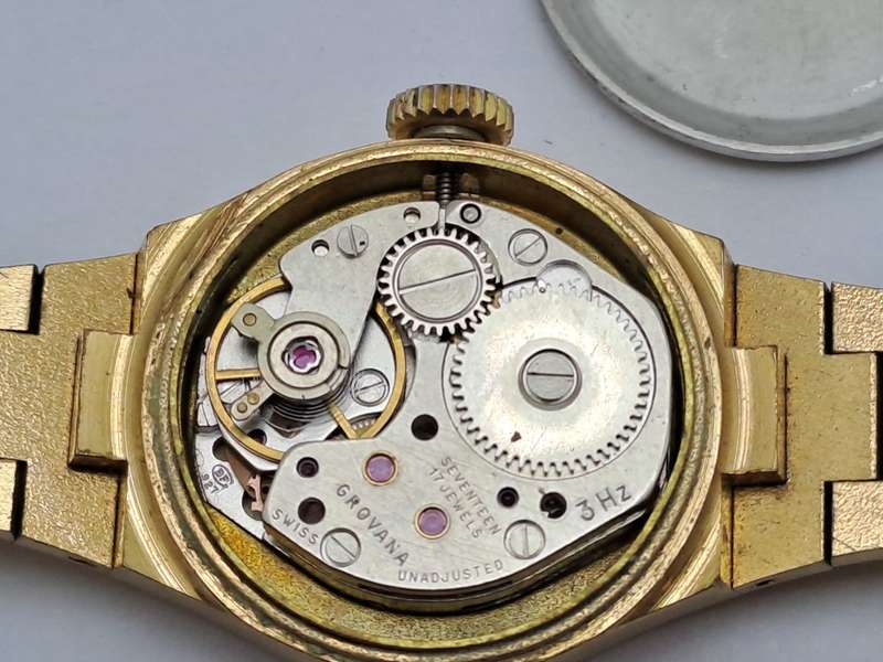 Two Vintage SWISS  Grovana Ladies Gold Plated Mechanical Watches each with 17 Jewels -NOT WORKING