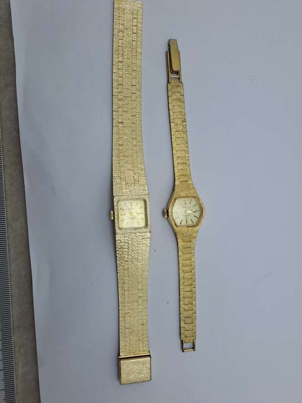 Two Vintage SWISS  Grovana Ladies Gold Plated Mechanical Watches each with 17 Jewels -NOT WORKING