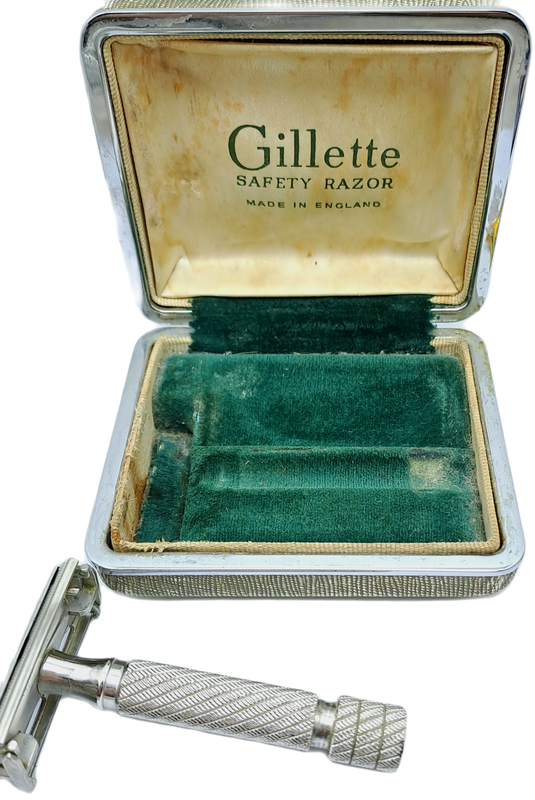 Vintage Gillette Safety Razor Brit.Pat 694093 in Case Made in England
