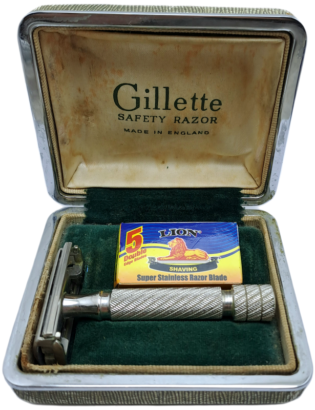Vintage Gillette Safety Razor Brit.Pat 694093 in Case Made in England