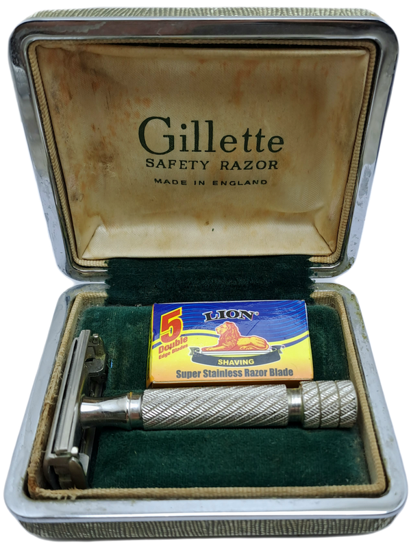 Vintage Gillette Safety Razor Brit.Pat 694093 in Case Made in England
