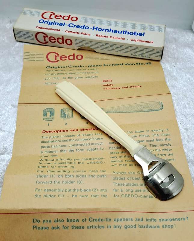 Original Vintage Credo Hornhauthobel Callosity Plane -UnUsed -Boxed made in Germany