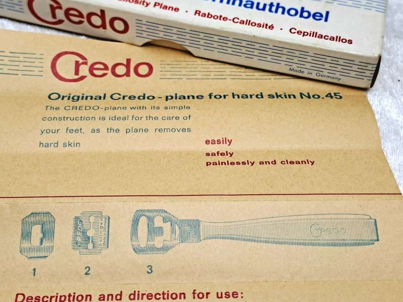 Original Vintage Credo Hornhauthobel Callosity Plane -UnUsed -Boxed made in Germany