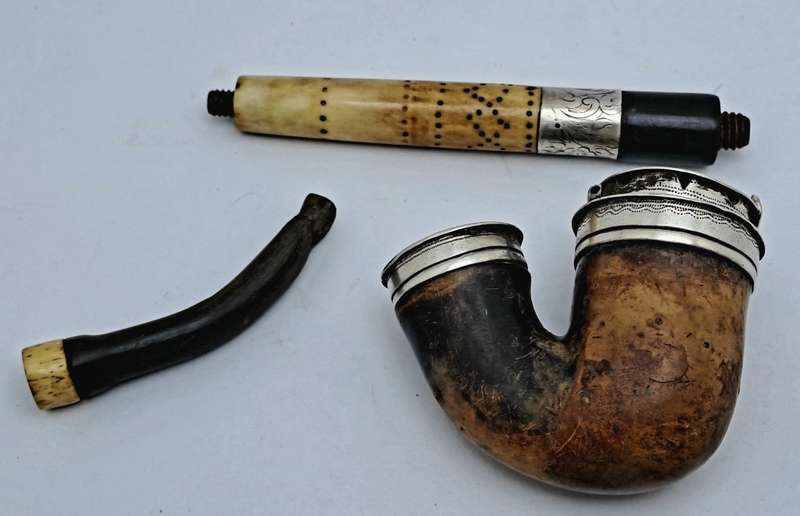 Antique Smoking Pipe -No Markings- Need repairs pieces not Fitting together..