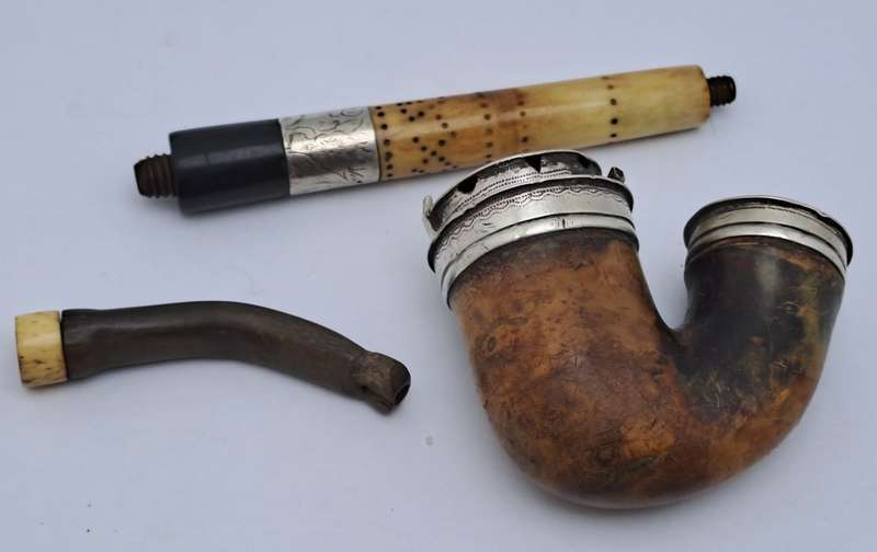 Antique Smoking Pipe -No Markings- Need repairs pieces not Fitting together..