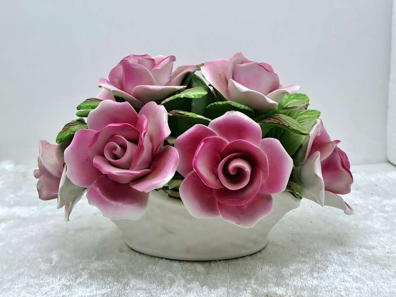 Vintage Hand Crafted ROYALE STRATFORD Floral Posy Vase Made in England 8,5cm x 15cm x 10cm