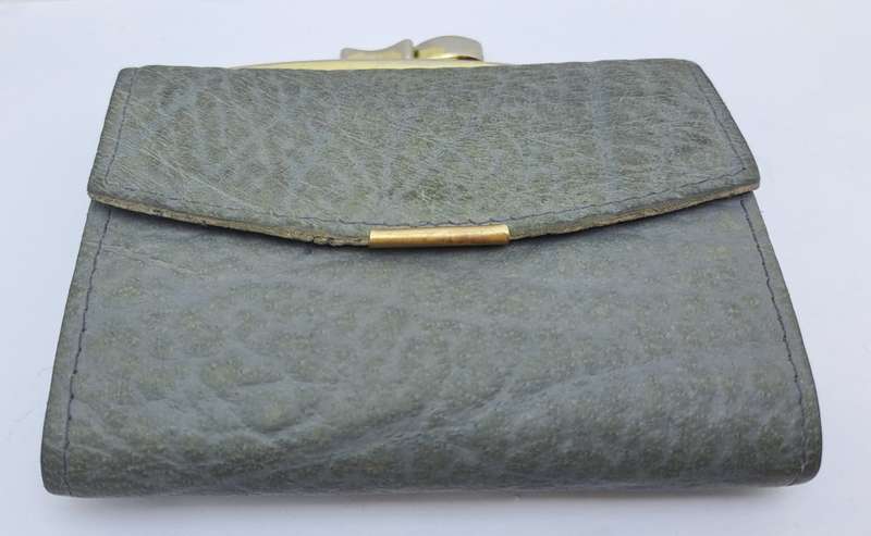 Vintage Genuine Wild Buffalo Leather Handmade Ladies wallet for Notes and Coins