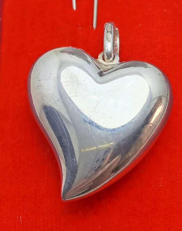 Vintage Sterling Silver Heart Pendant- Unused with No Engraving on It -7,85 Grams