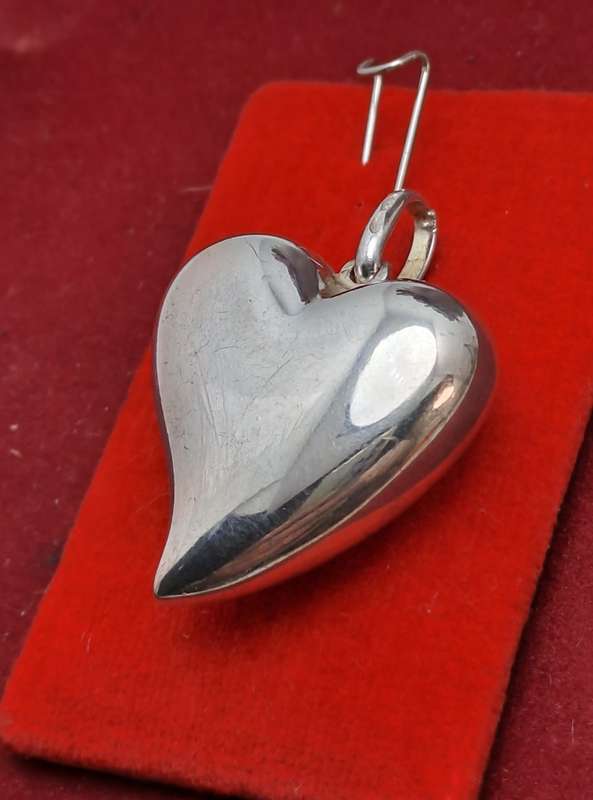 Vintage Sterling Silver Heart Pendant- Unused with No Engraving on It -7,85 Grams