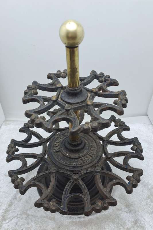 Antique Victorian 2 Tier Cast Iron Office Rubber Stamp Holder can also store Smoking Pipes