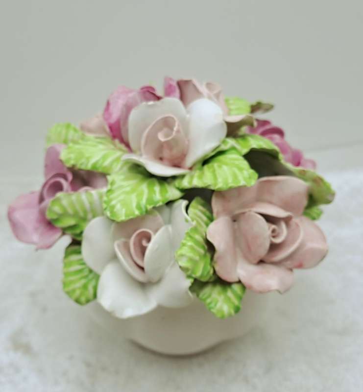Vintage Floral Bone China Posy Vase Hand made by the floral bone China Co Durban.