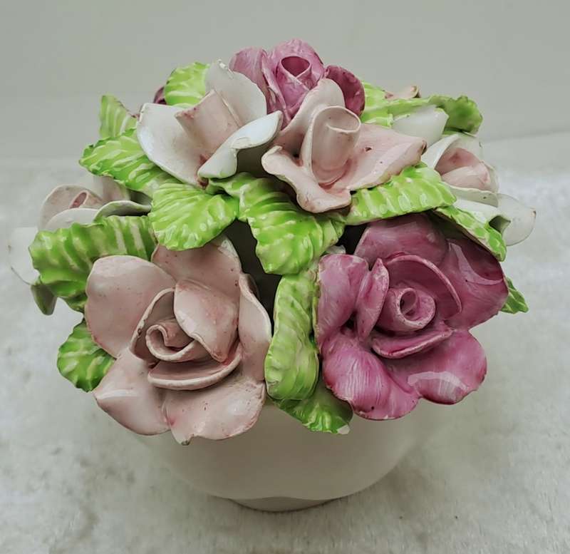 Vintage Floral Bone China Posy Vase Hand made by the floral bone China Co Durban.
