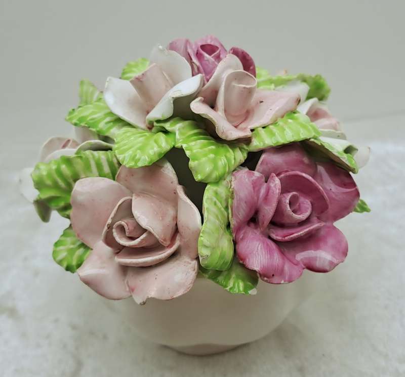 Vintage Floral Bone China Posy Vase Hand made by the floral bone China Co Durban.
