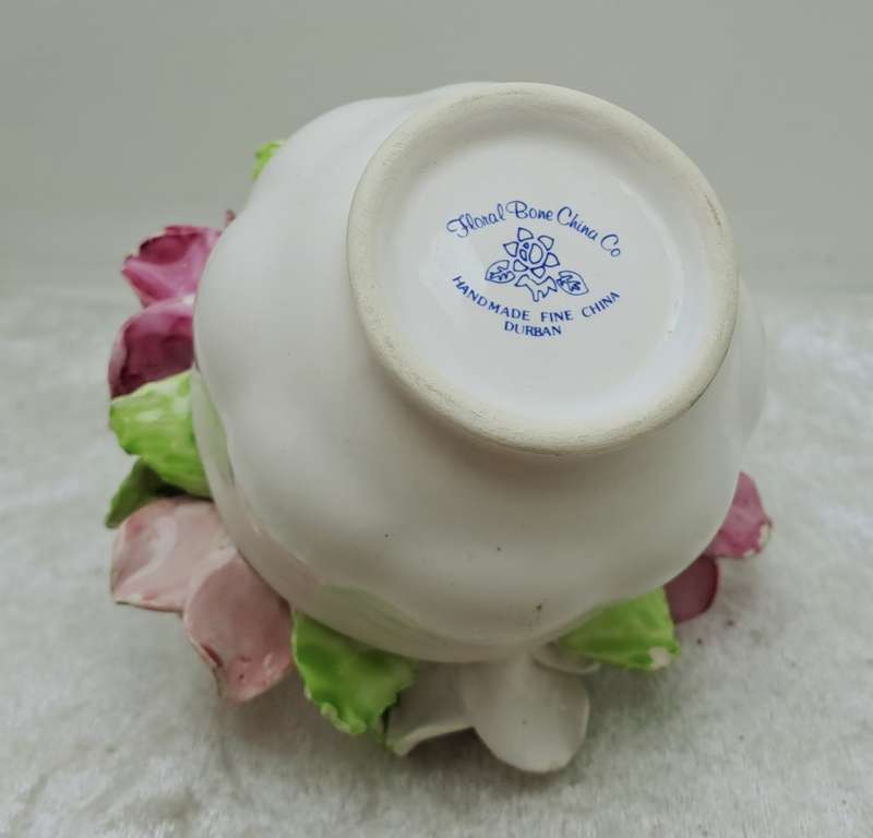 Vintage Floral Bone China Posy Vase Hand made by the floral bone China Co Durban.