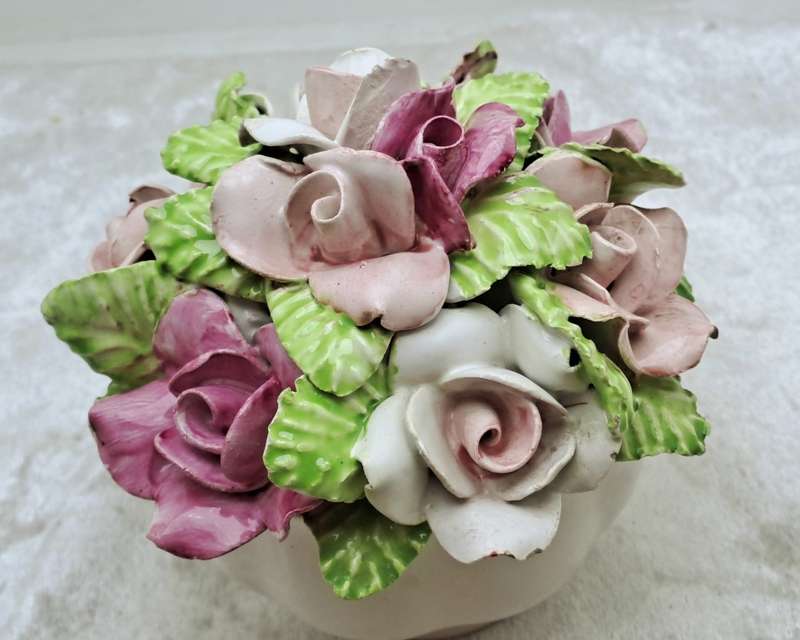 Vintage Floral Bone China Posy Vase Hand made by the floral bone China Co Durban.