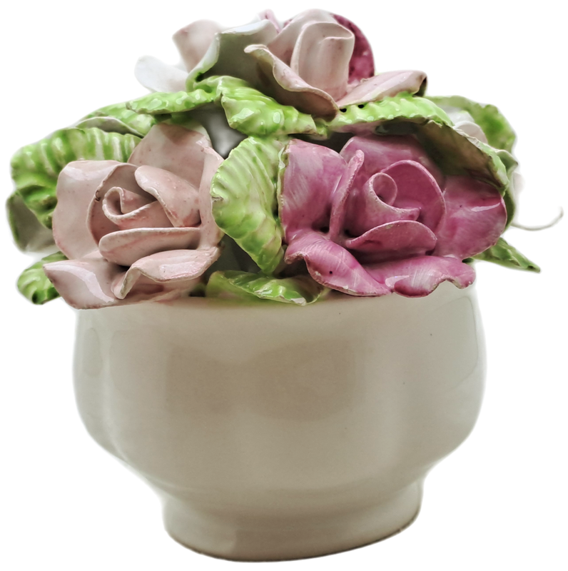 Vintage Floral Bone China Posy Vase Hand made by the floral bone China Co Durban.