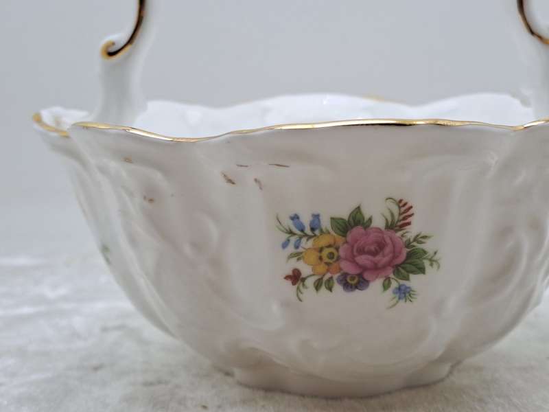 Vintage Queens Rosina Fine Bone China Sugar Basket made in England