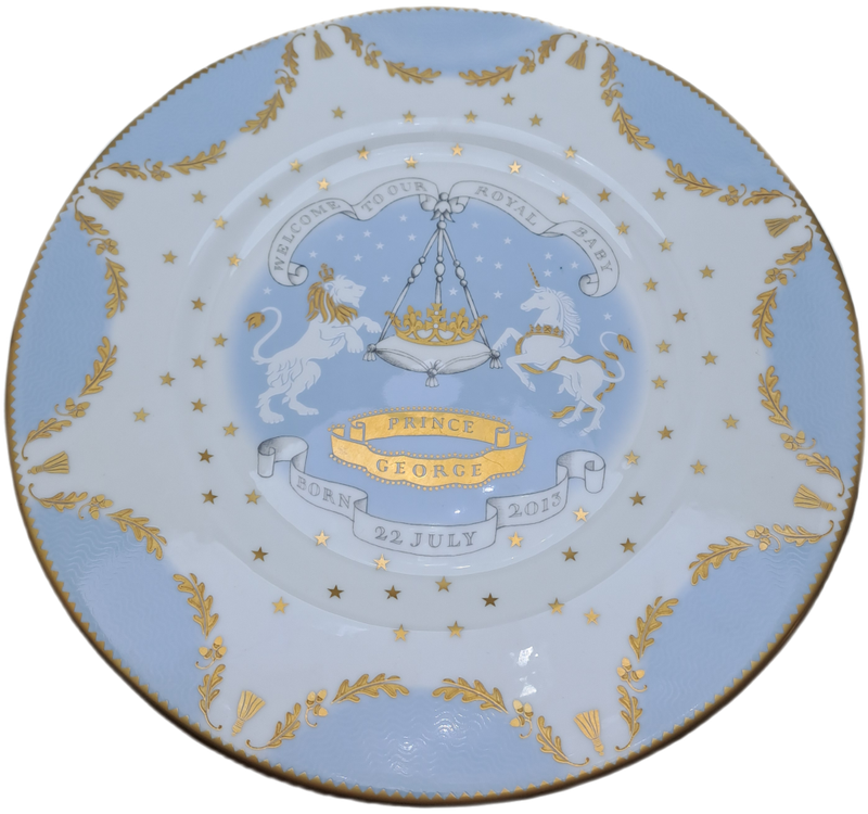 A Royal Collection Trust Plate to Commemorate the Birth of Prince George 22 July 2013.