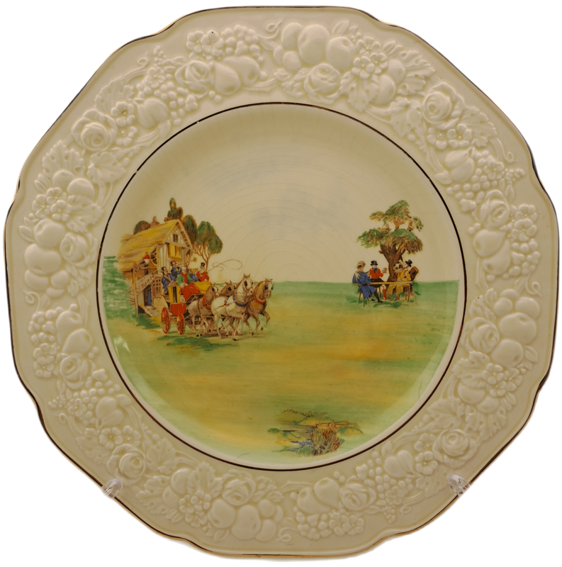 Vintage 1930`s Crown Ducal Florentine plate 266mm (Glase have some Grazing due to age)