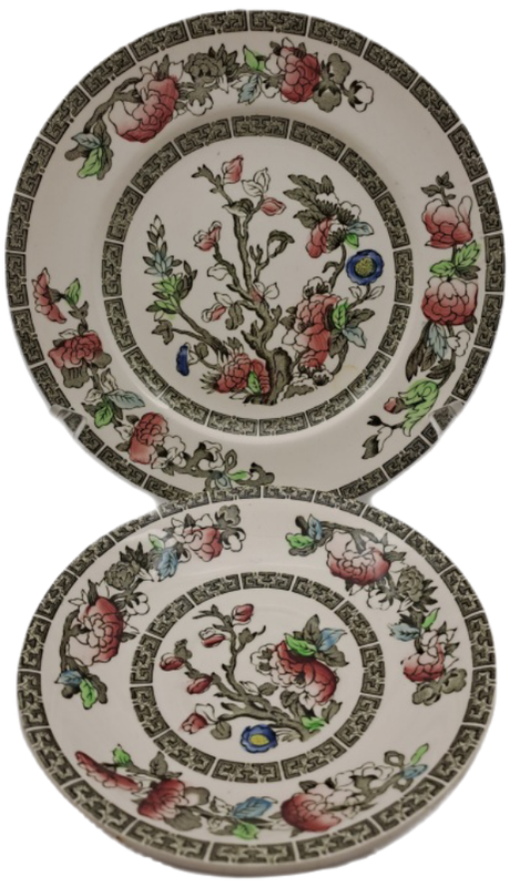 Vintage Johnson Bros `Indian Tree` Tea Trio Hand Engraved IRONSTONE England 12 Available