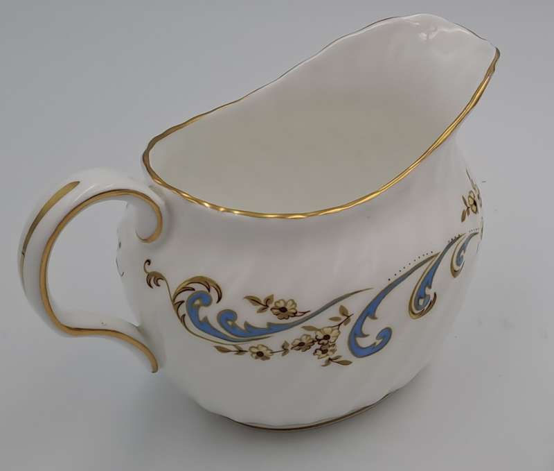 Vintage Royal Grafton MARLBOROUGH Pattern Sugar Bowl and Creamer -Fine Bone China (tiny Chip)