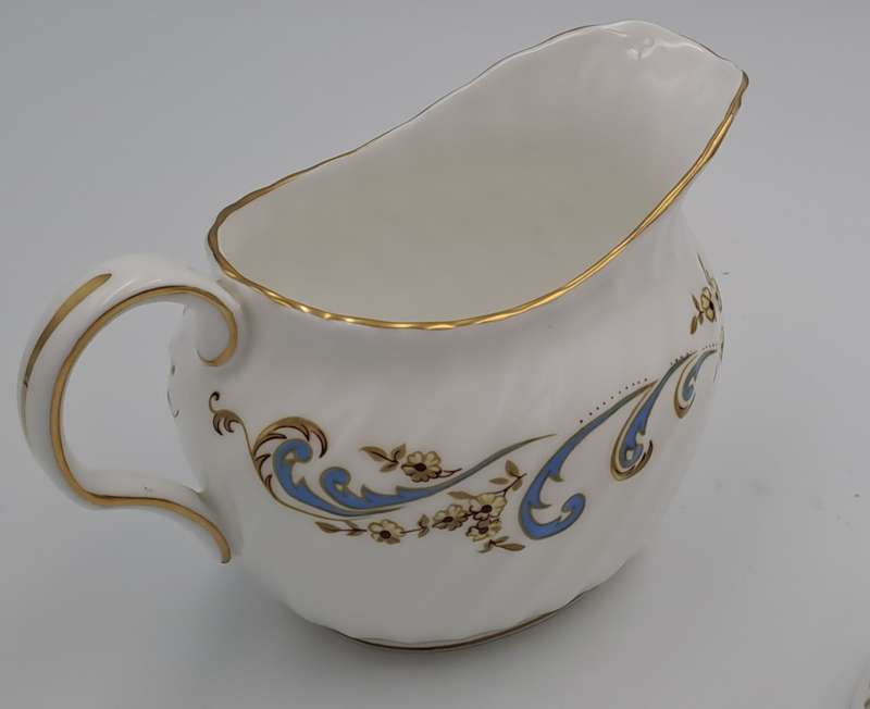 Vintage Royal Grafton MARLBOROUGH Pattern Sugar Bowl and Creamer -Fine Bone China (tiny Chip)