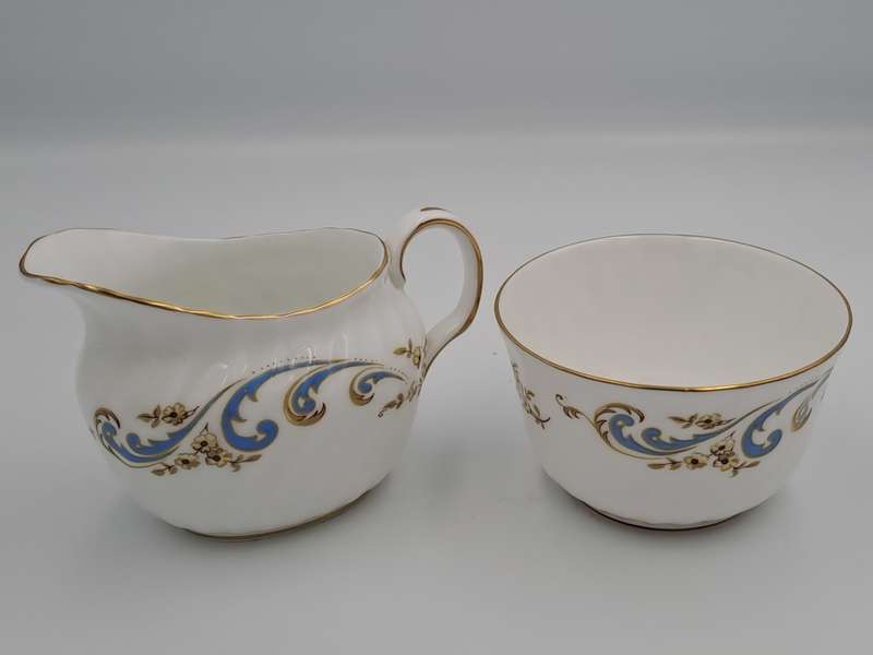 Vintage Royal Grafton MARLBOROUGH Pattern SMALL Sugar Bowl and Creamer -Fine Bone China