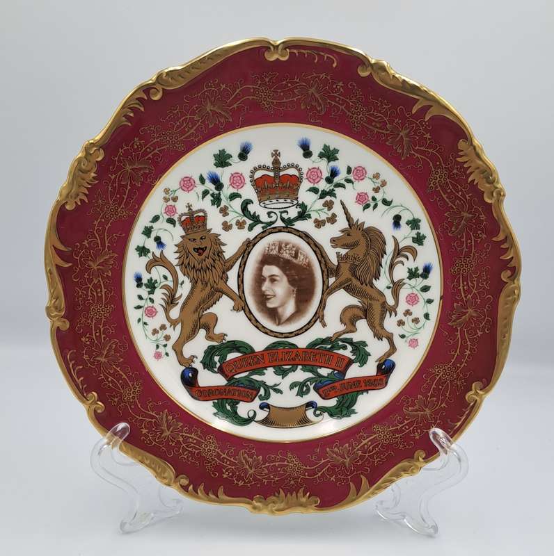 Vintage Coalport Queen Elizabeth II Coronation 2nd July 1953 Bone China Decorative Plate 22cm
