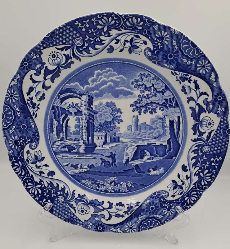 Vintage Spode Italian Spode Design Blue and White Plate C.1816 E -England 26,5cm
