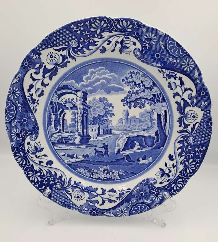 Vintage Spode Italian Spode Design Blue and White Plate C.1816 E -England 26,5cm