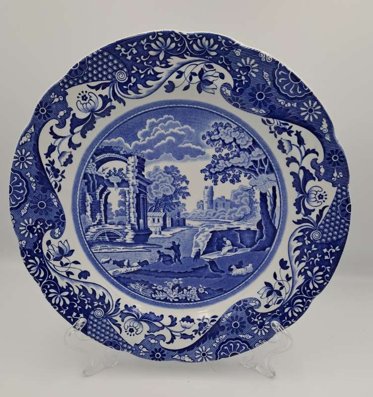 Vintage Spode Italian Spode Design Blue and White Plate C.1816 E -England 26,5cm