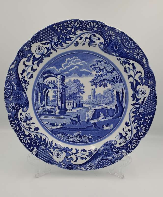 Vintage Spode Italian Spode Design Blue and White Plate C.1816 E -England 26,5cm