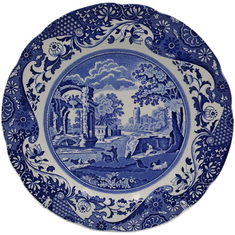 Vintage Spode Italian Spode Design Blue and White Plate C.1816 E -England 26,5cm