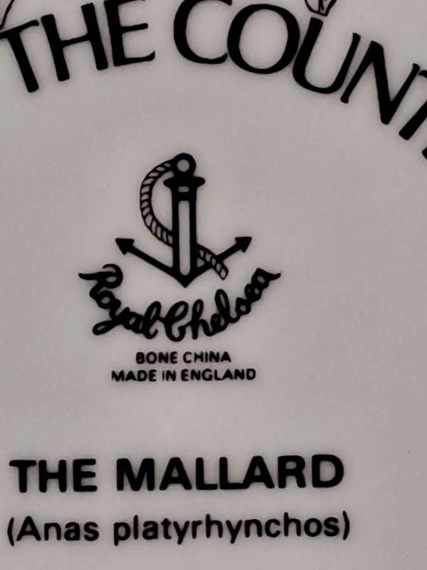 Vintage Royal Chelsea Bone China BIRDS OF THE COUNTRY SIDE COLLECTION THE MALLARD Plate -England