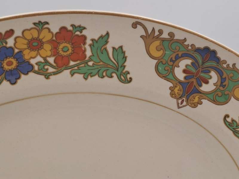Vintage C.1945 Ivory Ware Cairo Minerva John Maddock & Sons -England - Oval Plate 30cmX24cm