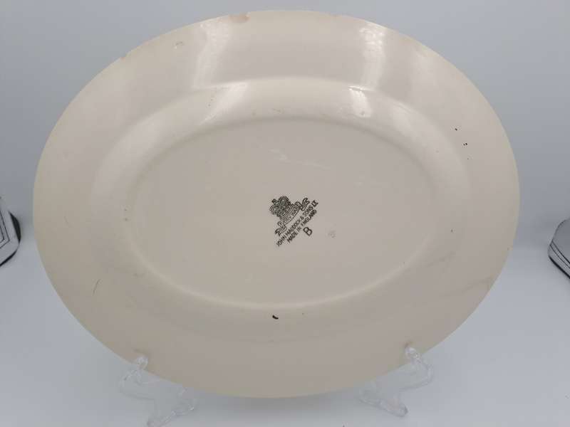 Vintage C.1945 Ivory Ware Cairo Minerva John Maddock & Sons -England - Oval Plate 30cmX24cm